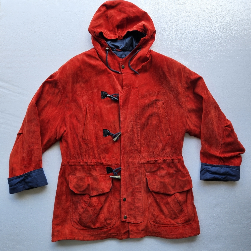 Rare Vtg Wilsons The Leather Experts Red Suede Leather Jacket Size L
